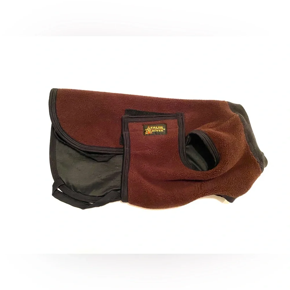 Brown/ Black Fleece Dog Coat by Apache River, Size Small/ Medium Dog